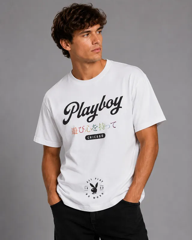 Playboy Chicago t-shirt nera unisex cotone