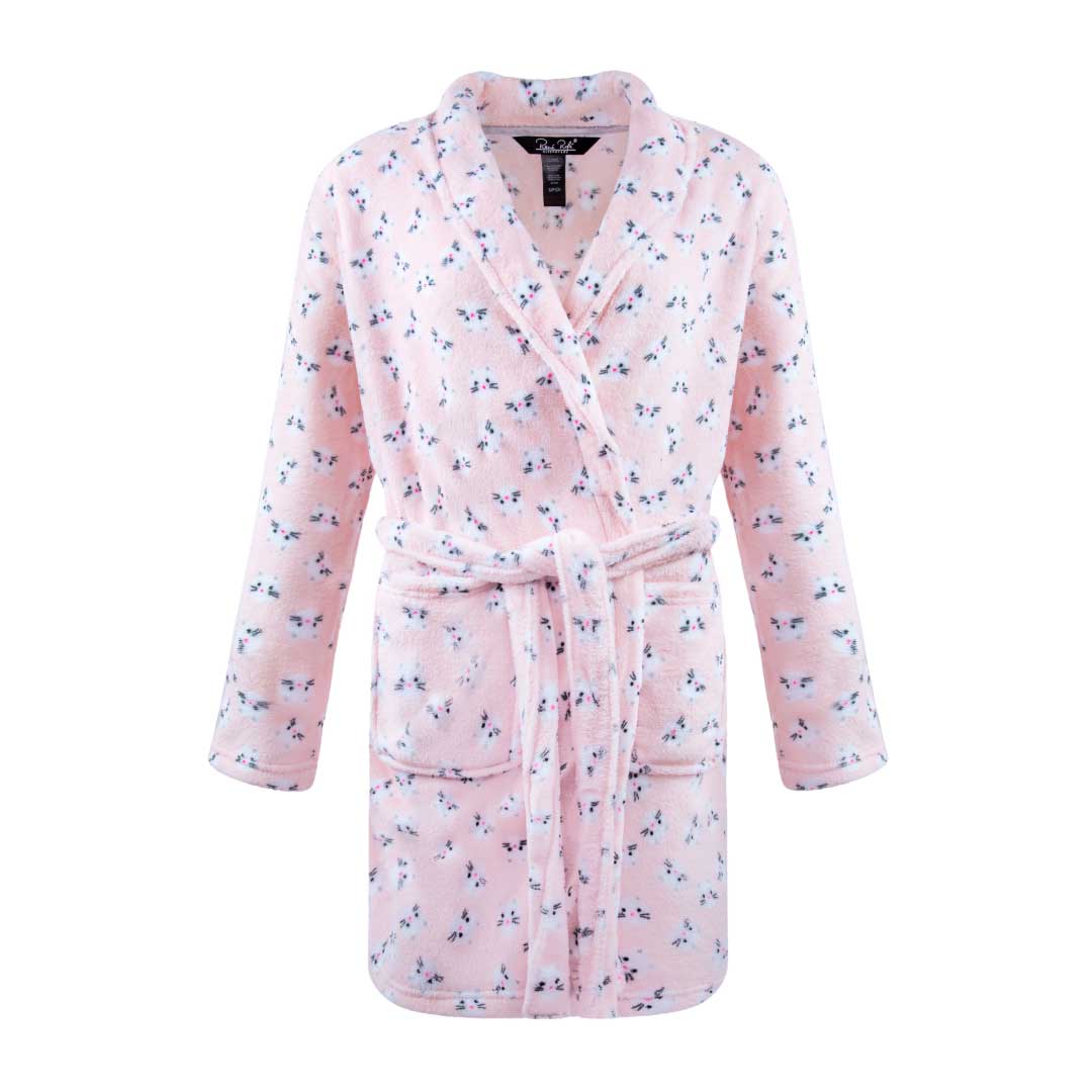 René Rofé vestaglia pile 91 cm leopardata grigia