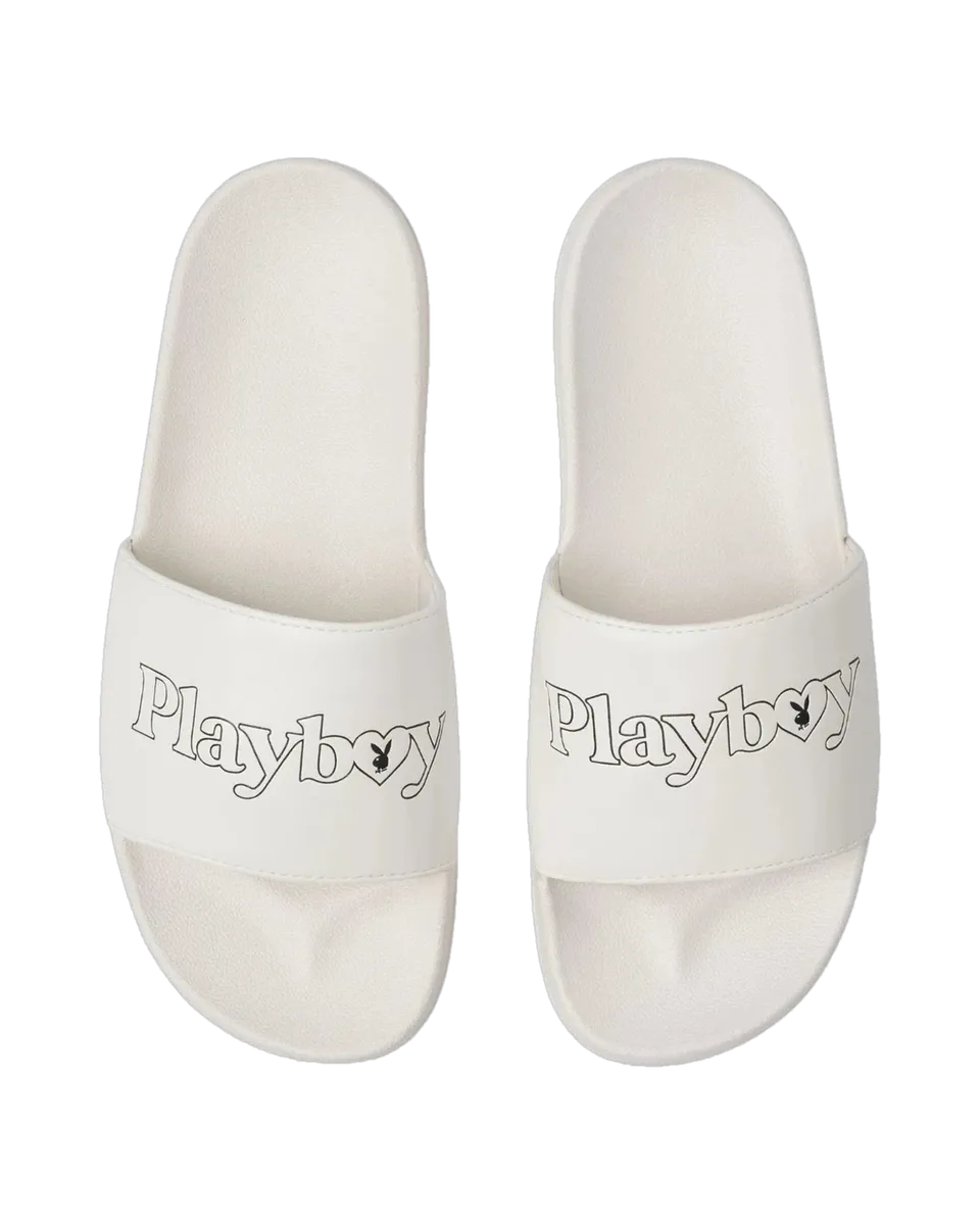 Playboy Masthead Heart ciabatte bianche