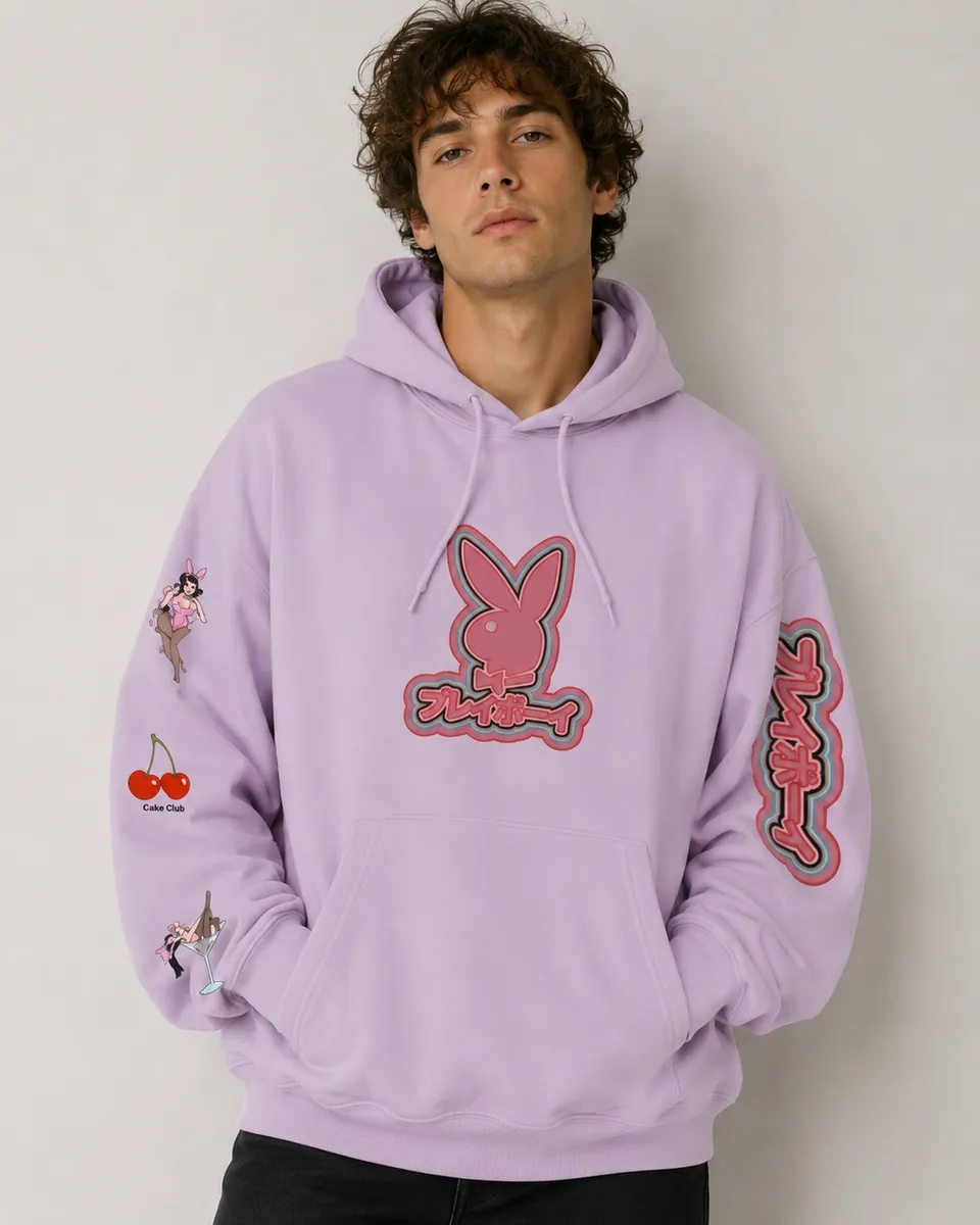 Playboy Tokyo Club 3.0 felpa con cappuccio lilla anime