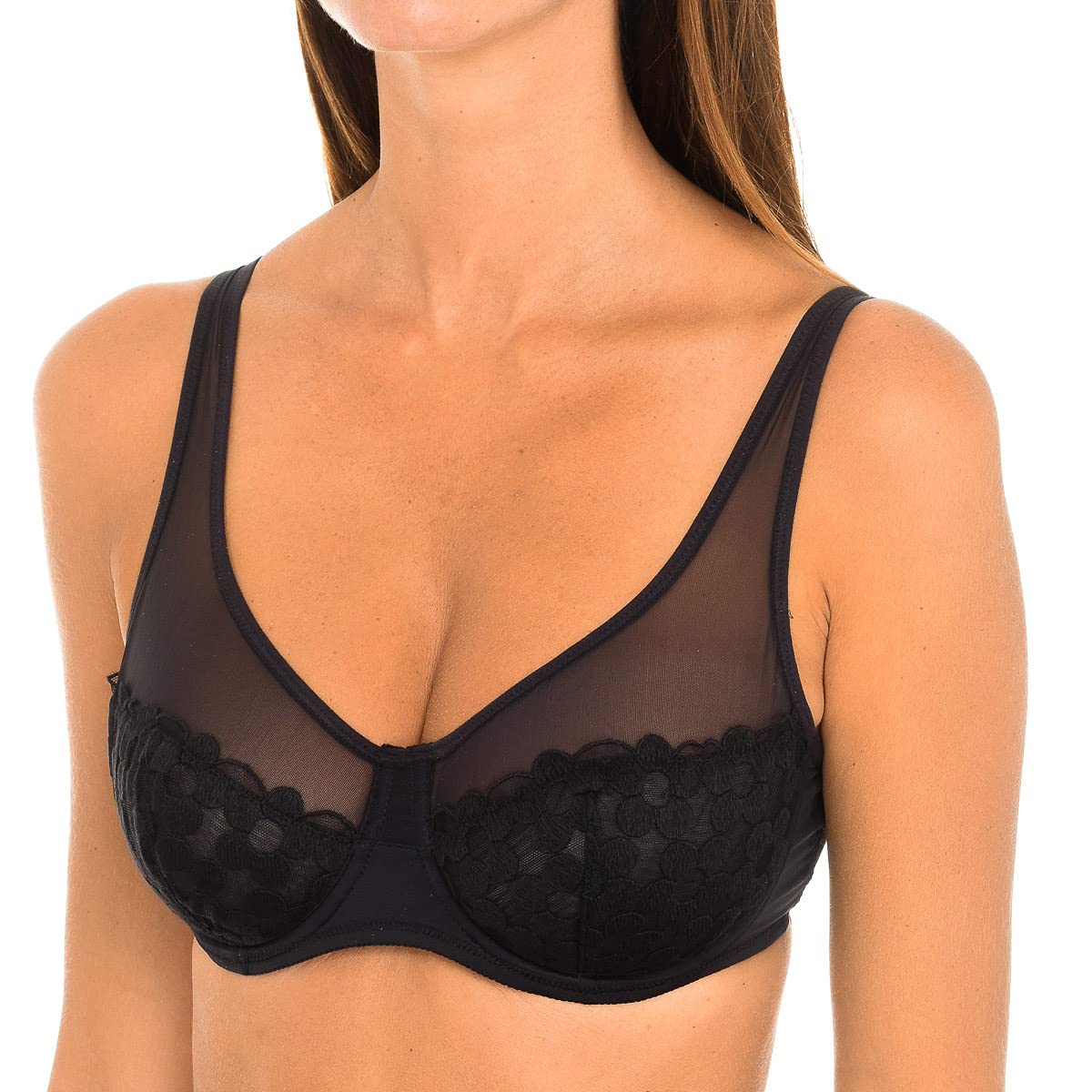 DIM Generous Pizzo Reggiseno Donna Bianco con Ferretto