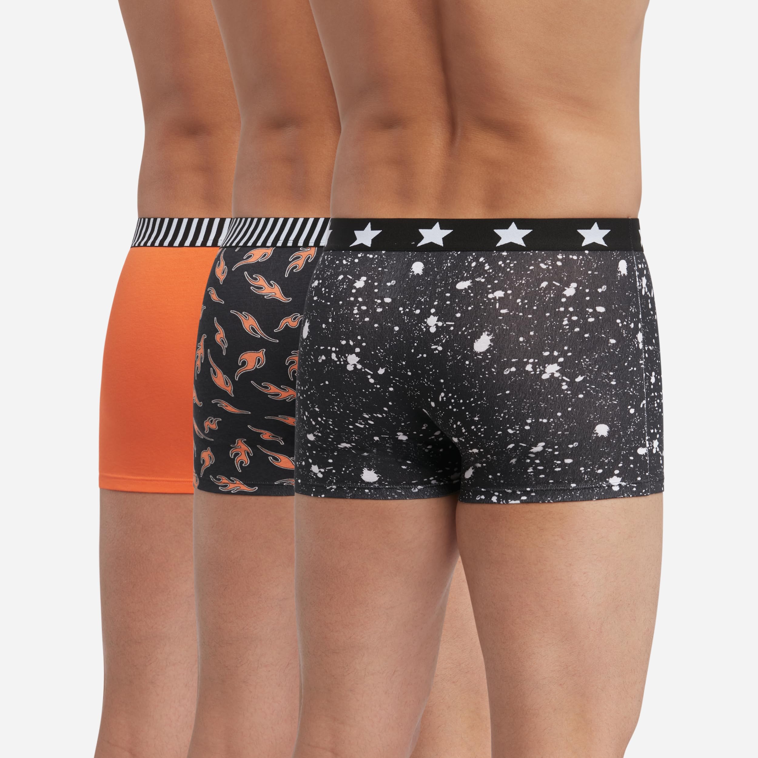 DIM Vibes boxer uomo x3 arancio-nero cotone elasticizzato