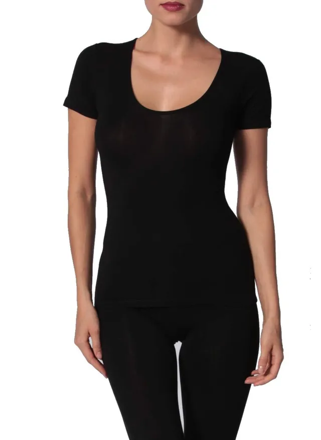 Egi T-Shirt Manica Corta maglietta donna modal elasticizzato