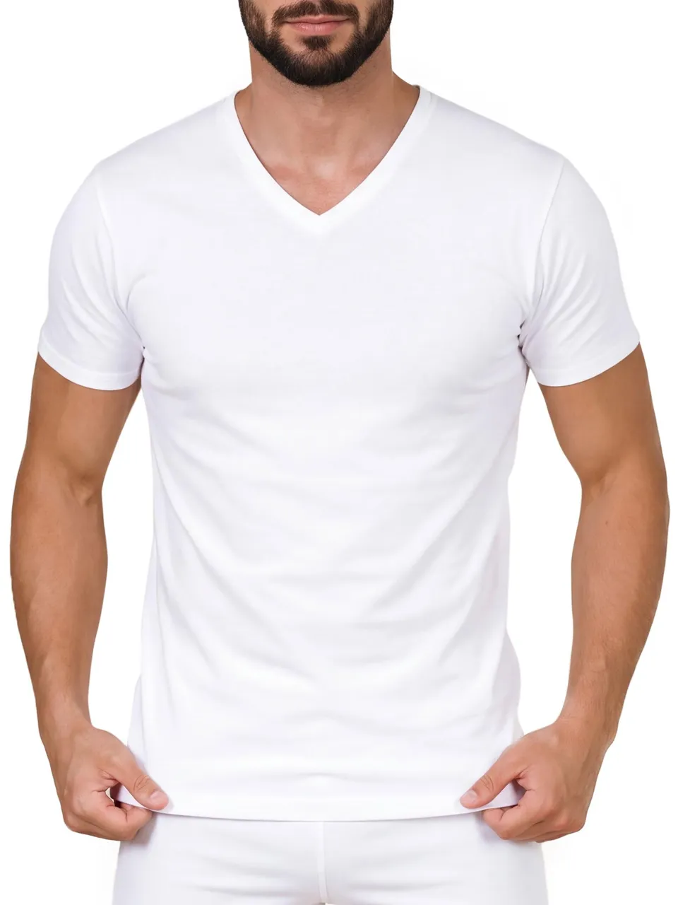 Egi 5322 maglia intima uomo scollo V bianca M cotone