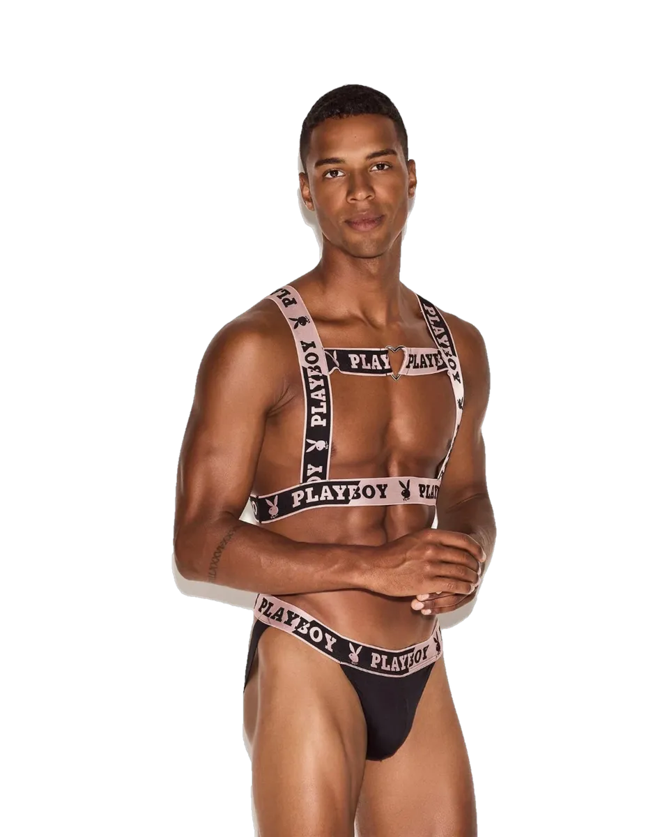 Playboy Broken Hearts harness uomo elastico cuore