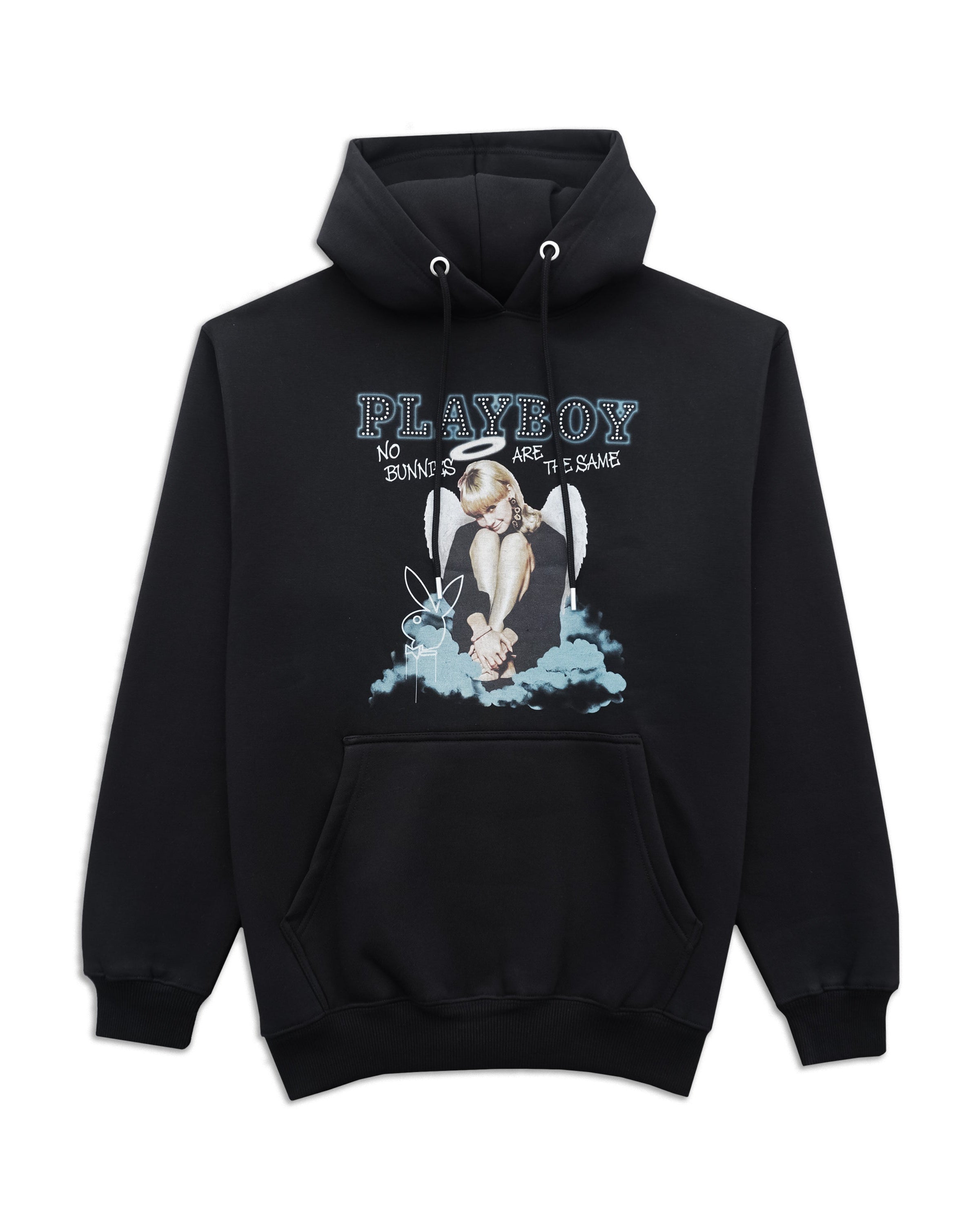 Playboy Bunny Angel felpa con cappuccio nera cotone