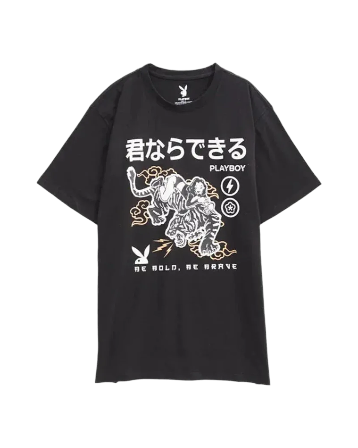 Playboy Be Brave Tee maglietta bianca grafica