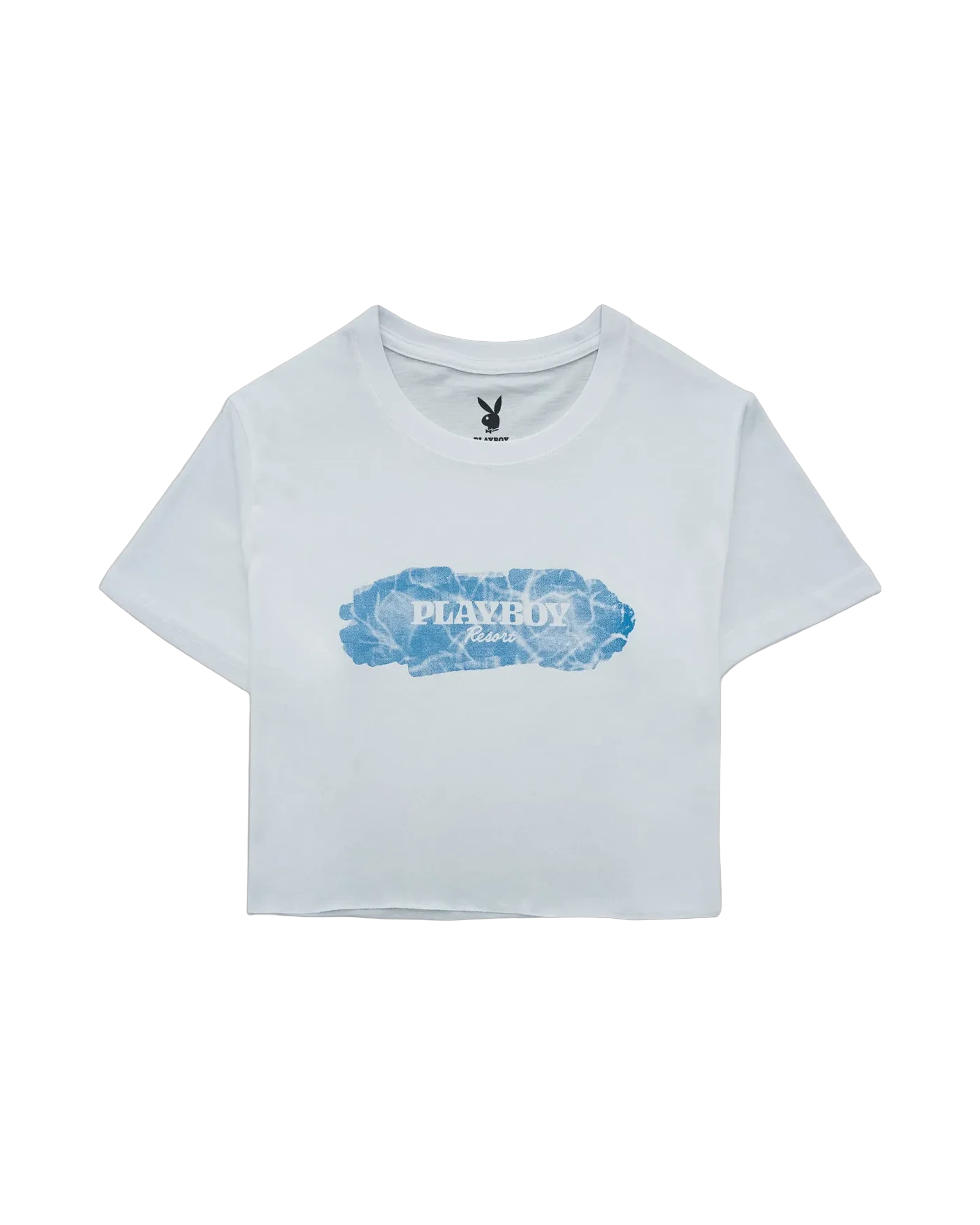 Playboy Blue Crush t-shirt crop bianca cotone