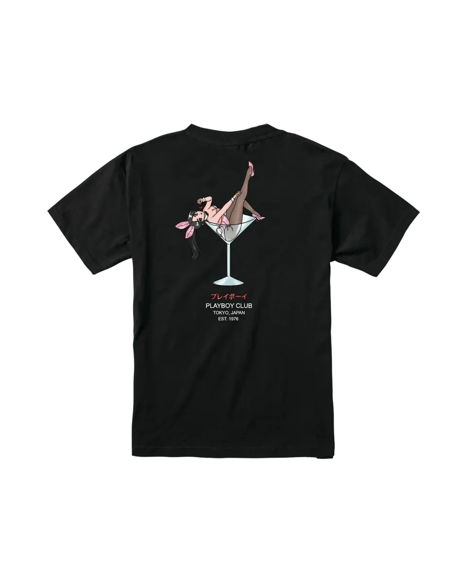Playboy Tokyo Club Cherry Martini t-shirt nera cotone