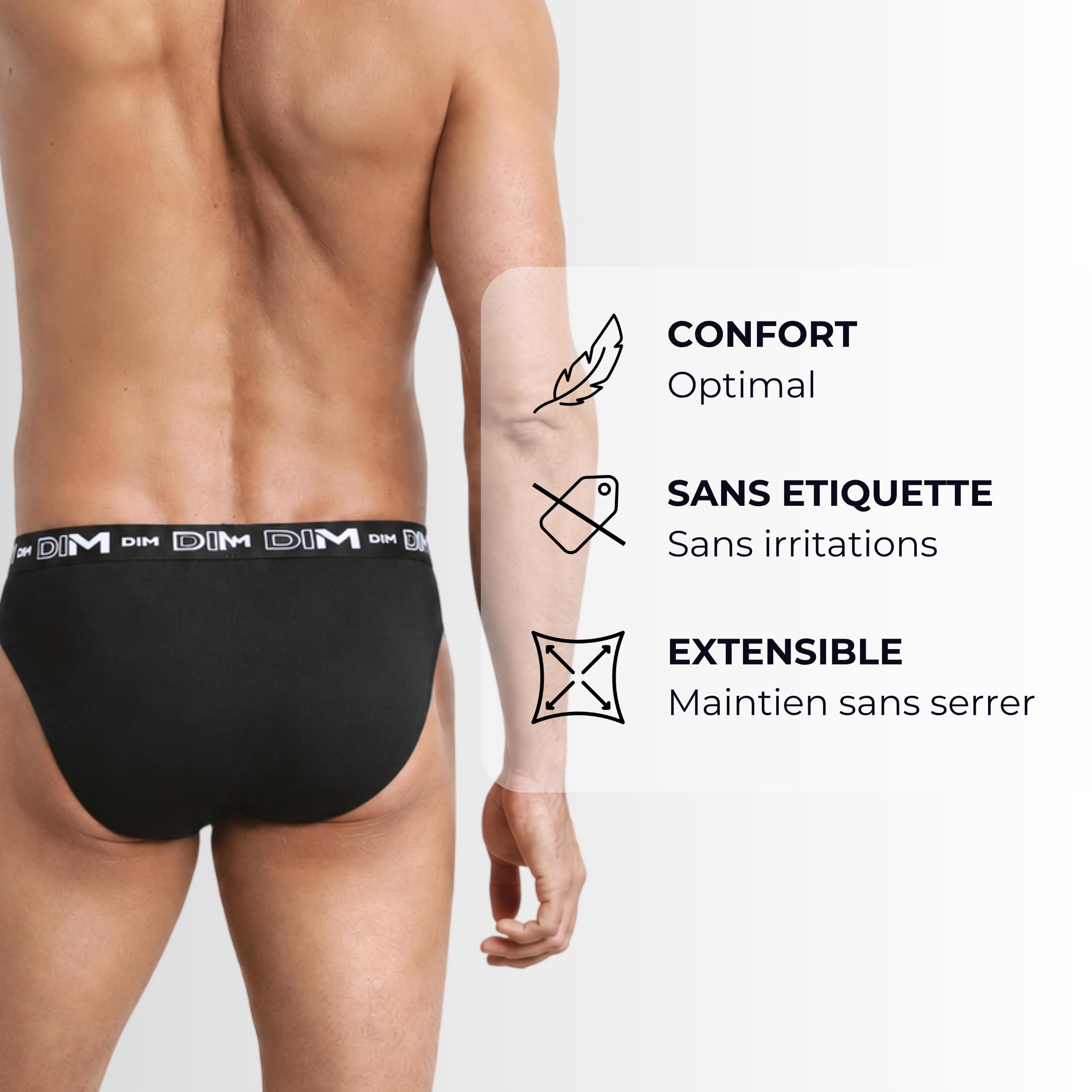 DIM Slip Uomo Cotone Elasticizzato 6 Pezzi Nero Grigio