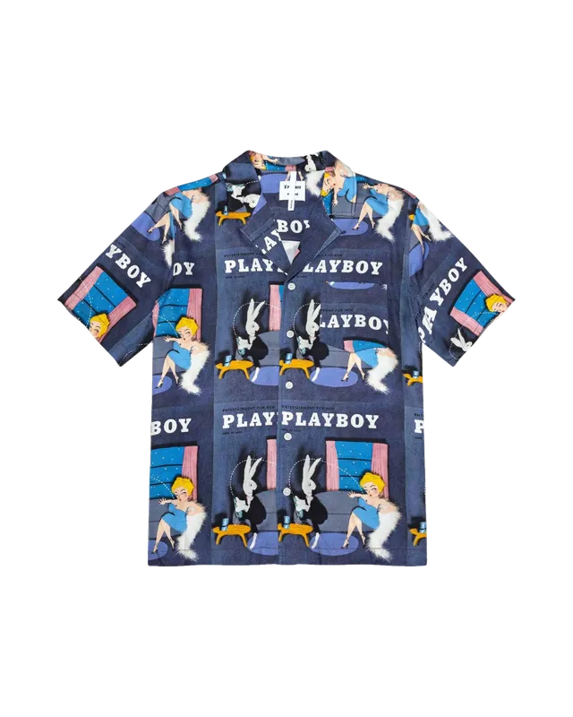 Playboy x Soulland June 1954 camicia uomo blu tencel