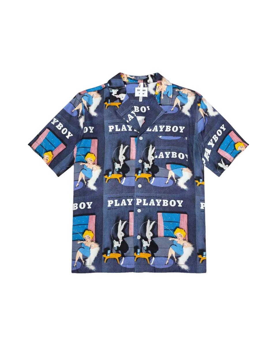 Playboy x Soulland June 1954 camicia uomo blu tencel