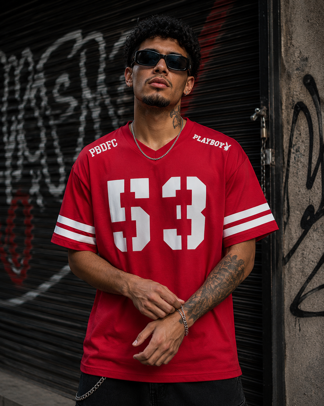 Playboy Varsity 53 maglia jersey rossa poliestere