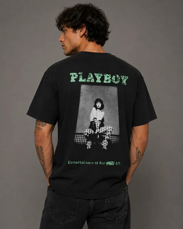 Playboy Dots Tee t-shirt nera cotone unisex