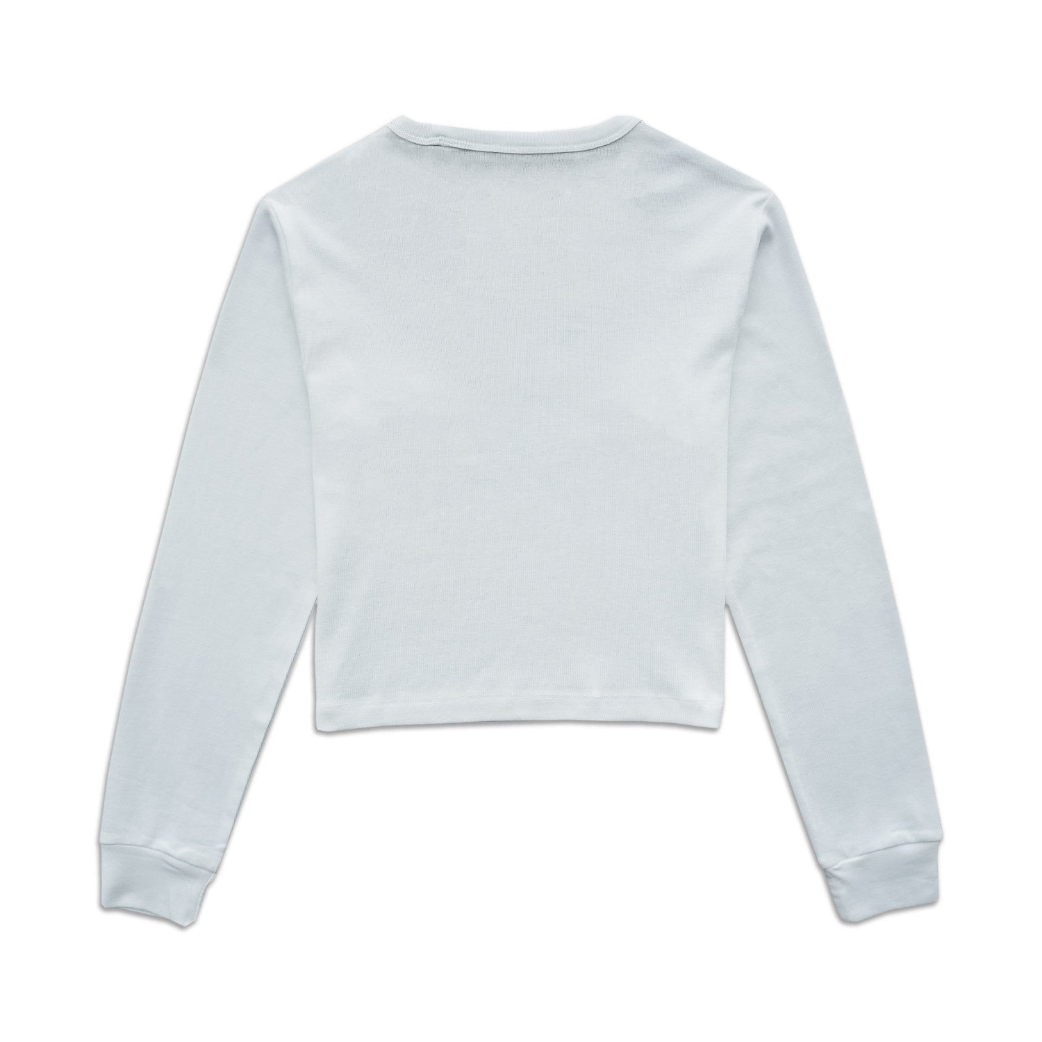Playboy Island Bunny top crop maniche lunghe bianco cotone