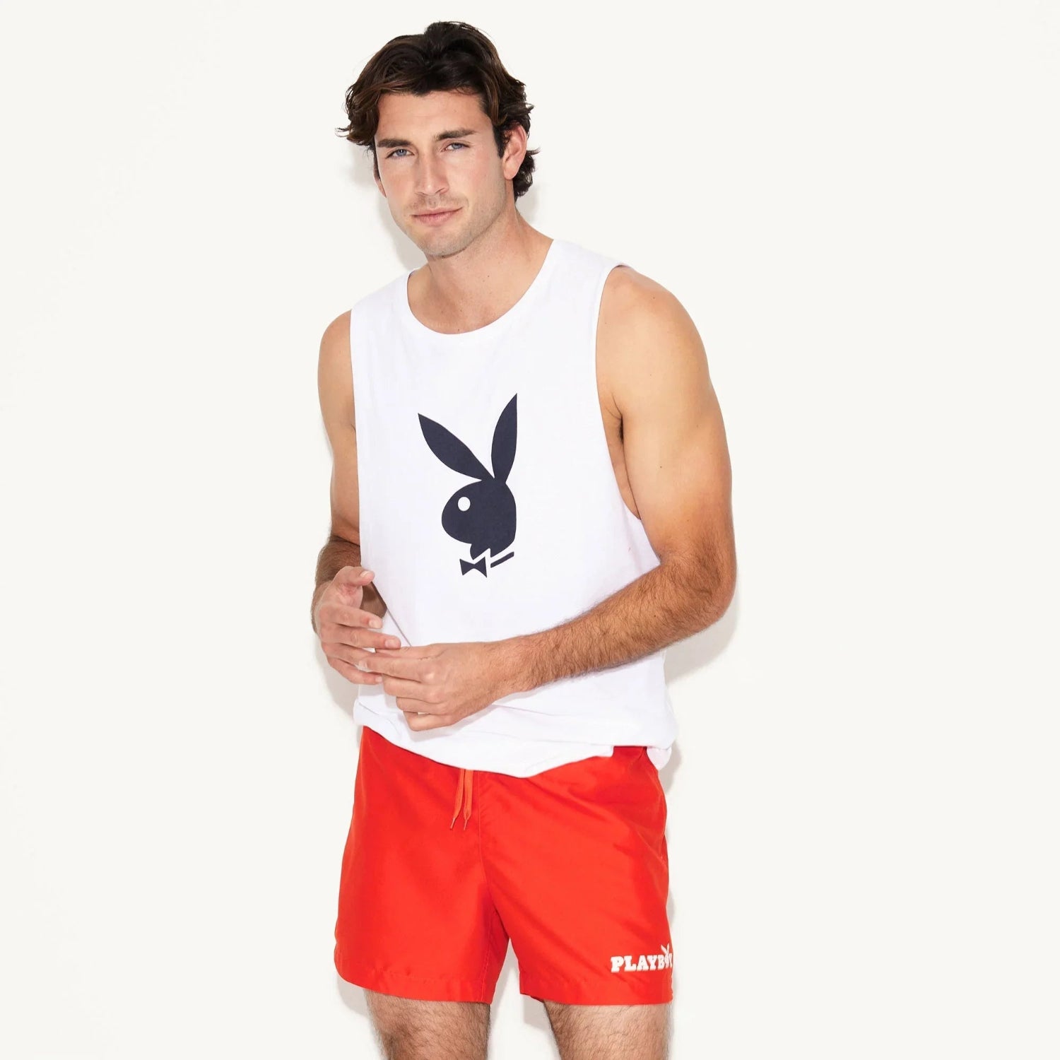 Playboy Rabbit Head canotta cotone bianca leggera