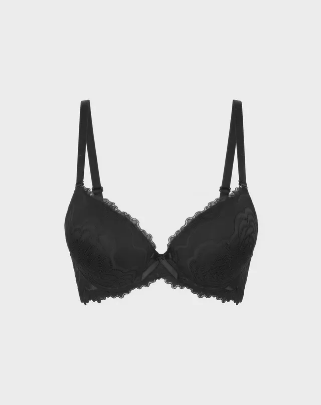 René Rofé Marla reggiseno push-up pizzo nero 34B