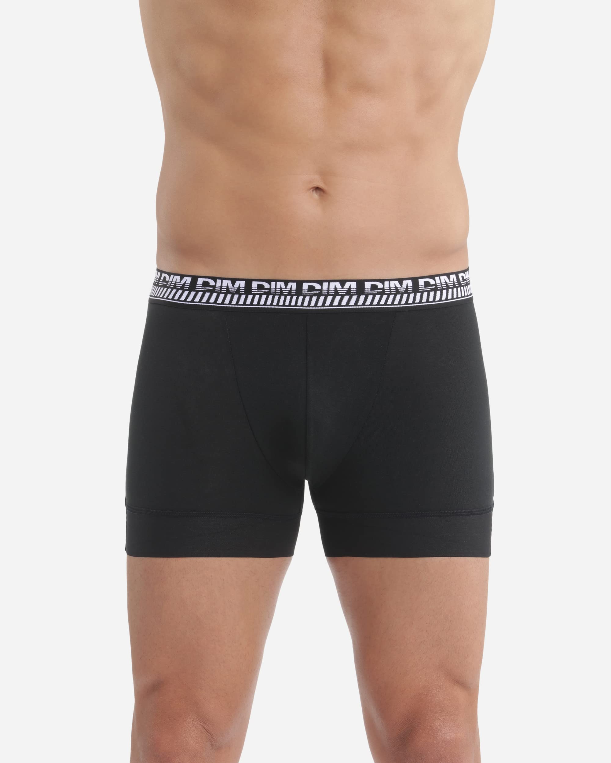 DIM Stay And Fit Boxer Uomo x2 Neri Cotone 3D Flex