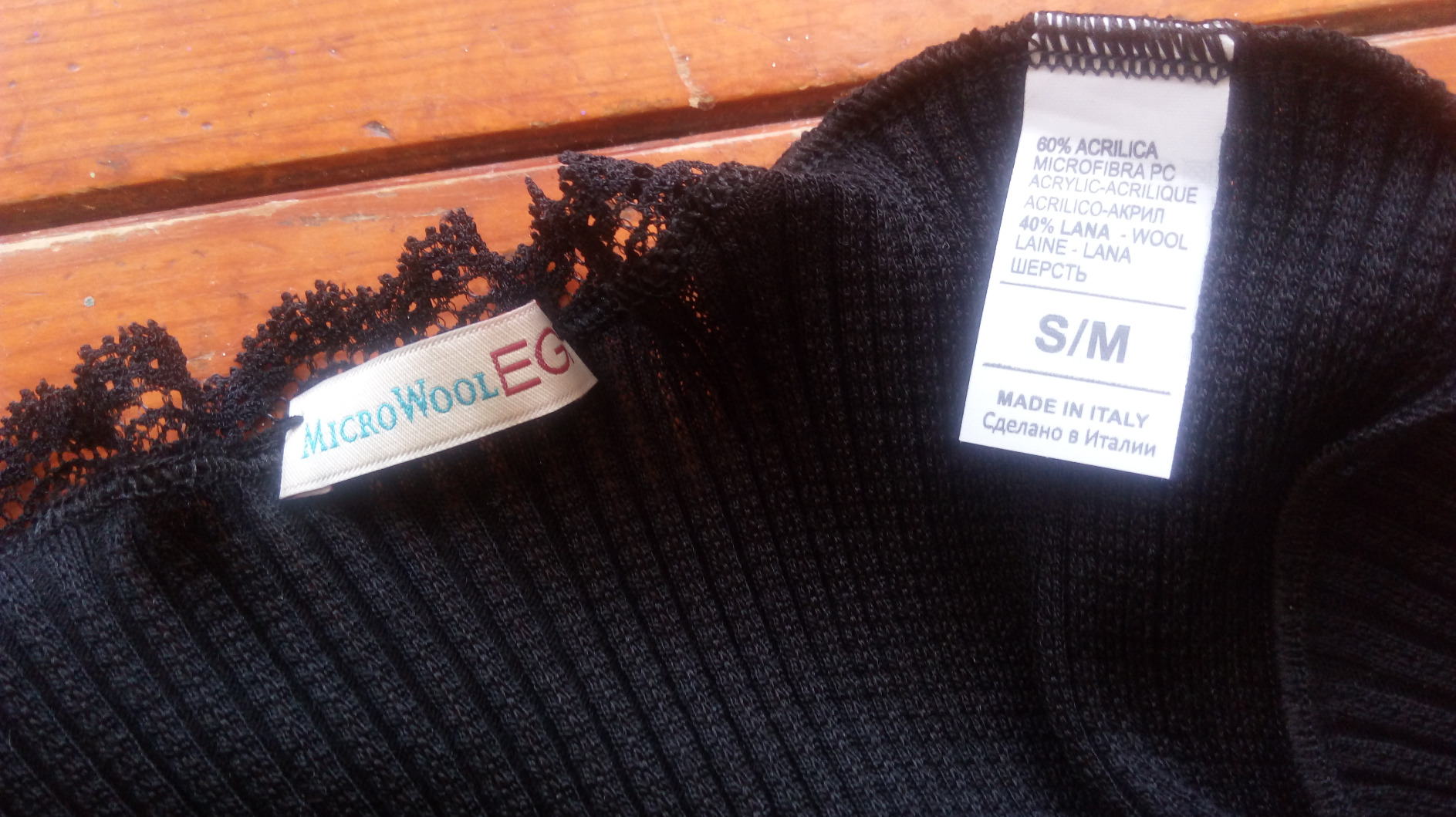 Egi Maglia Costine Donna Lana e Seta Manica Lunga Nero