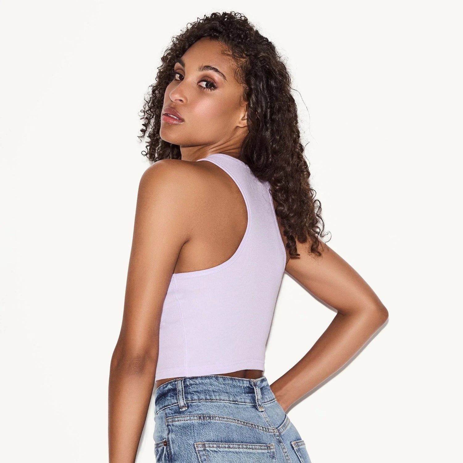 Playboy Classic Logo Racerback canotta lilla cropped