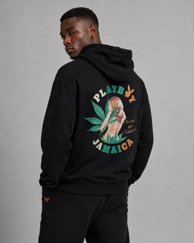 Playboy Jamaica Heat Felpa con Cappuccio Unisex Nera Pile