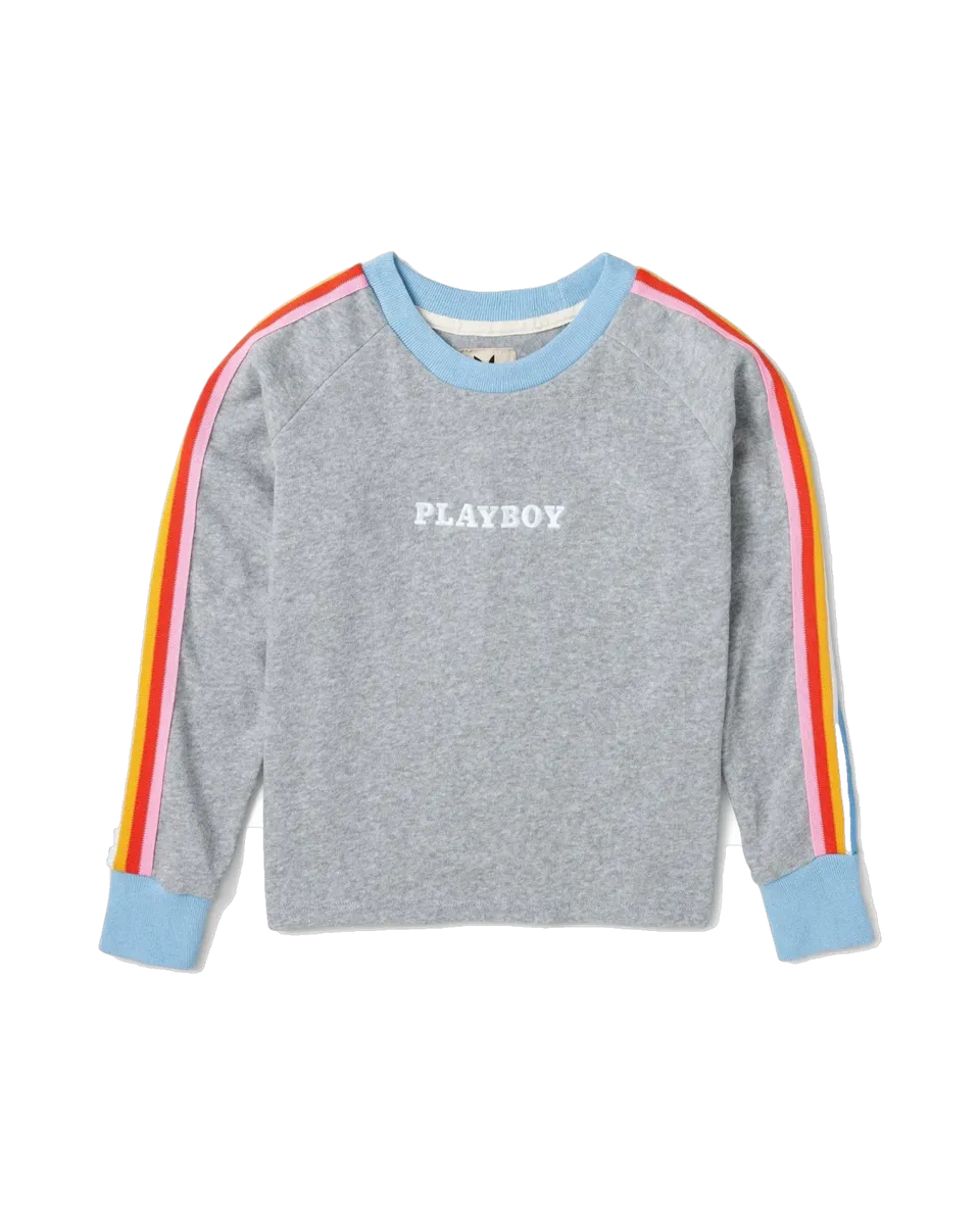 Playboy Cropped Warmup felpa donna cotone varsity