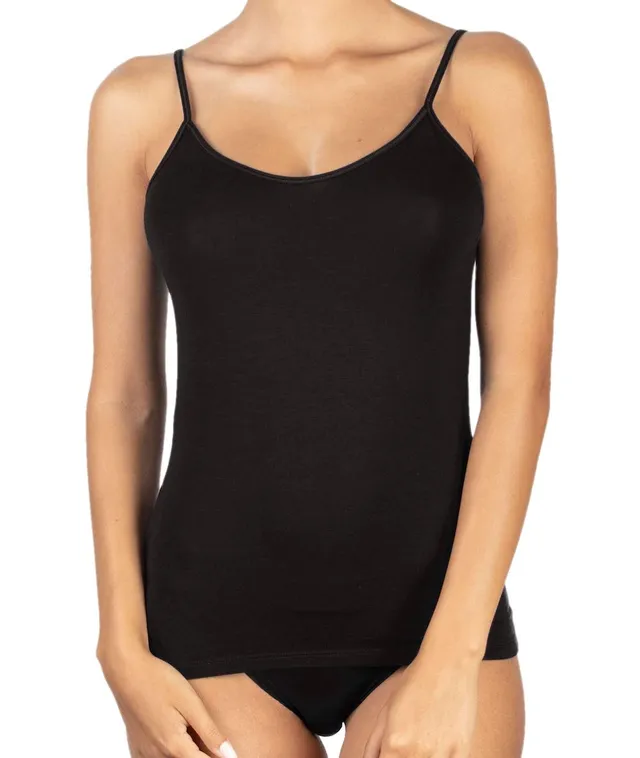 Egi Top Canotta Donna Cotone Modal Nero S Spallina Sottile