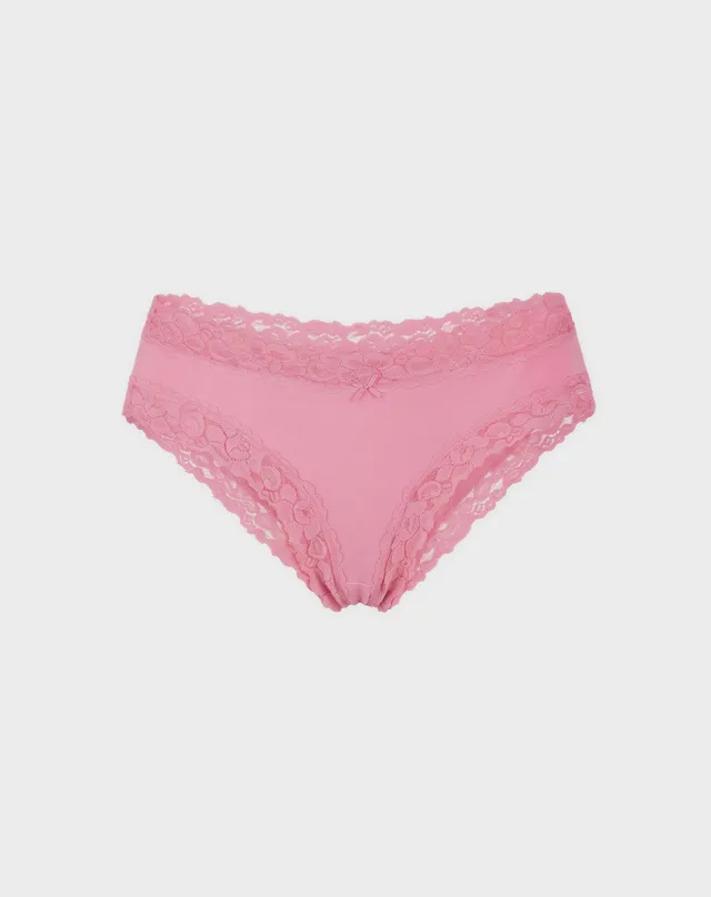 René Rofé Cotton Lace Hipster mutanda pizzo bianco cotonoso