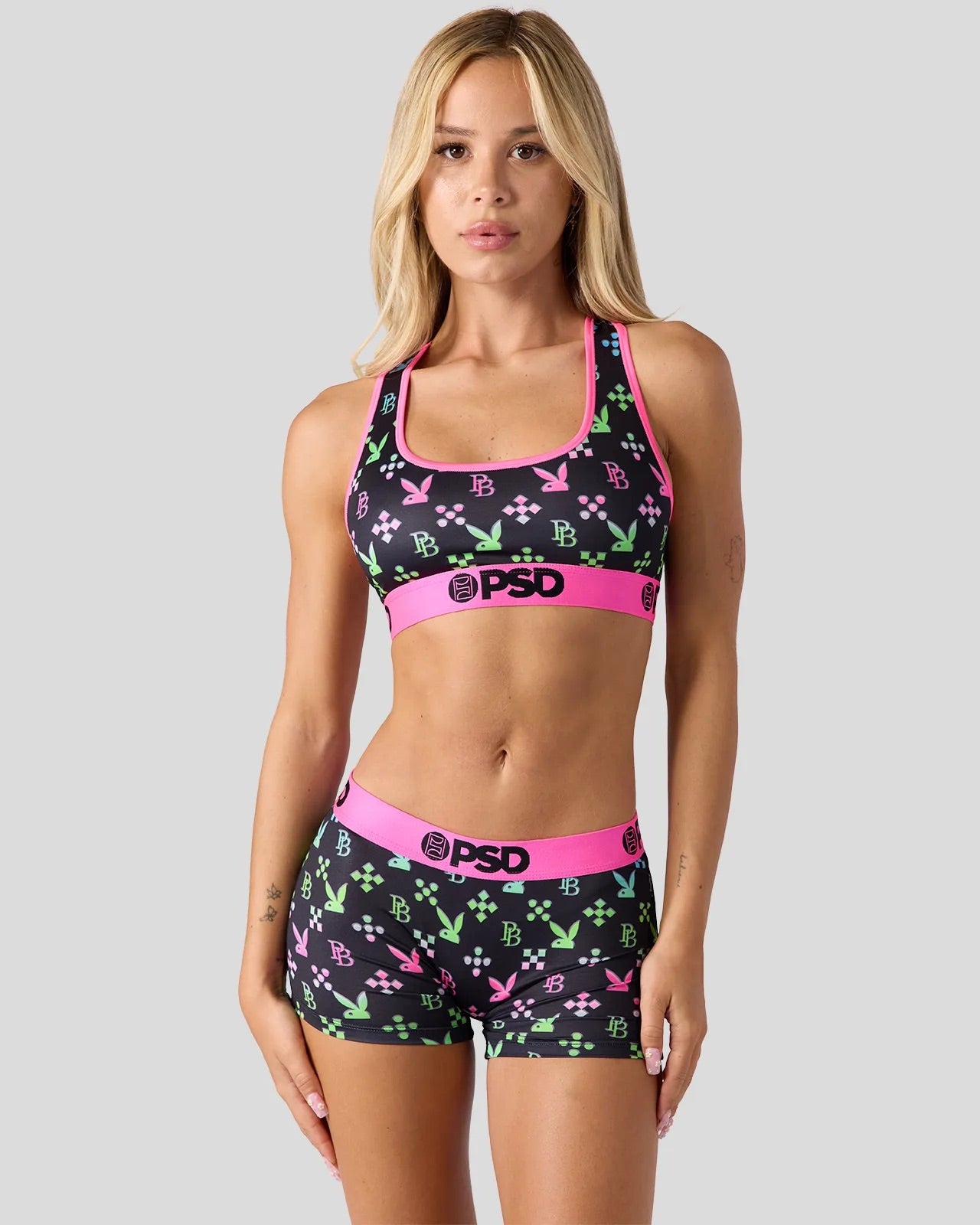 Playboy x PSD Emblem boyshort nero stampa multicolor