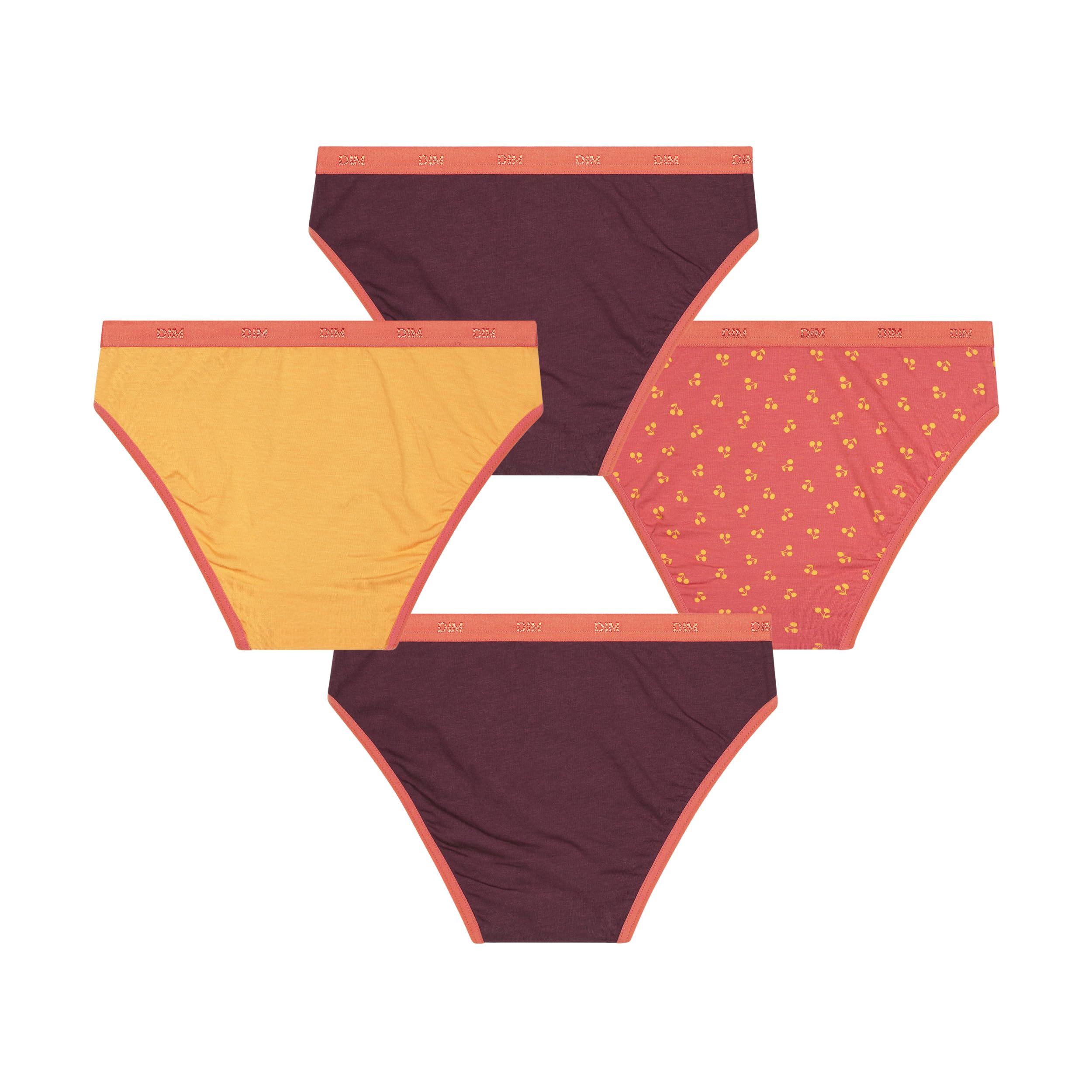 DIM Les Pockets slip bambina x4 marrone 10 anni cotone