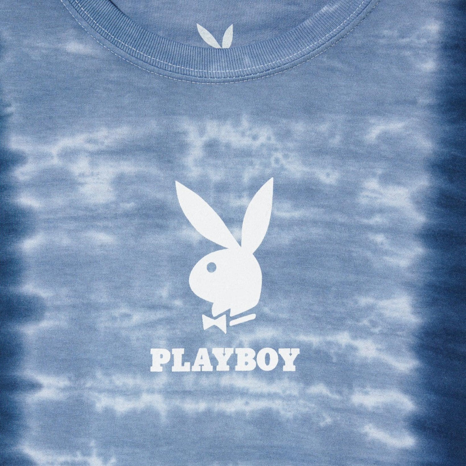 Playboy Logo Vertical Tie-Dye t-shirt blu cotone