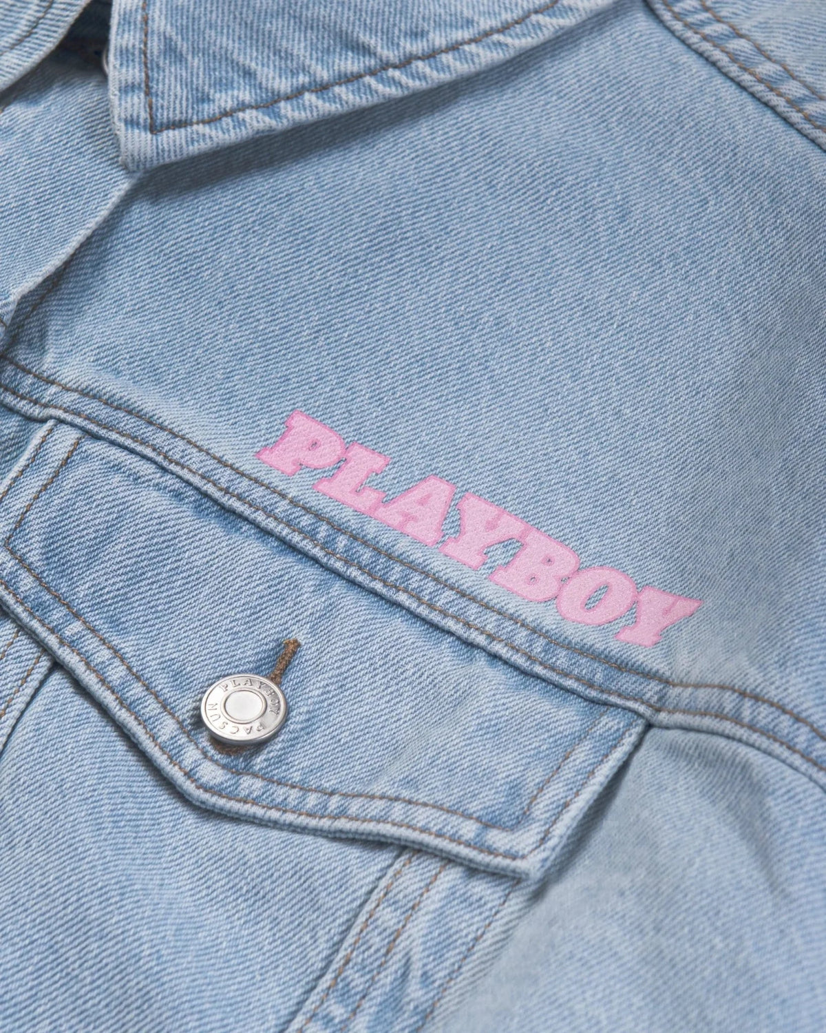 Playboy Pink Bunny giacca jeans cropped rosa