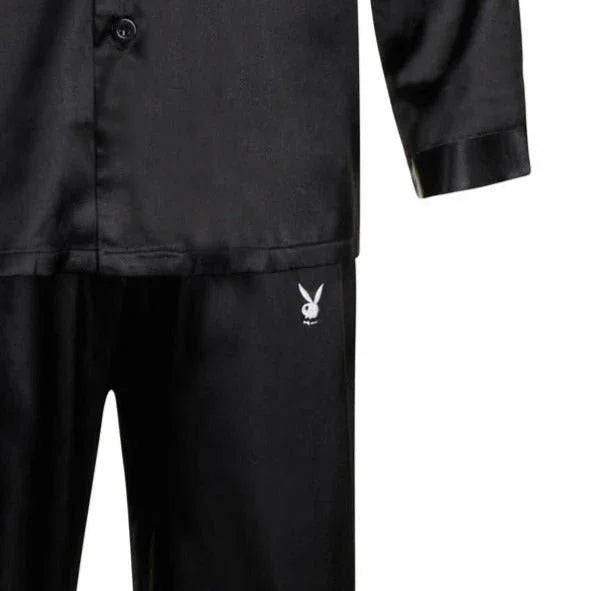 Playboy Satin Mansion set pigiama satin nero
