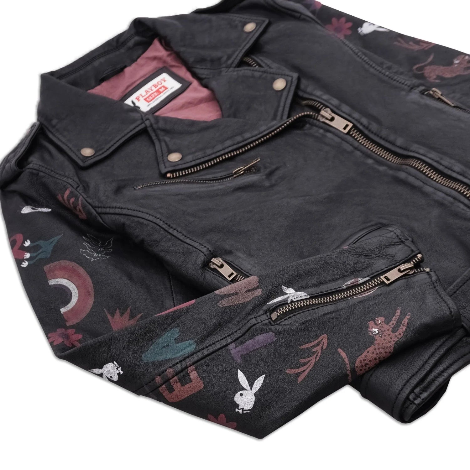 Playboy Becker giacca pelle agnello nera donna chiodo