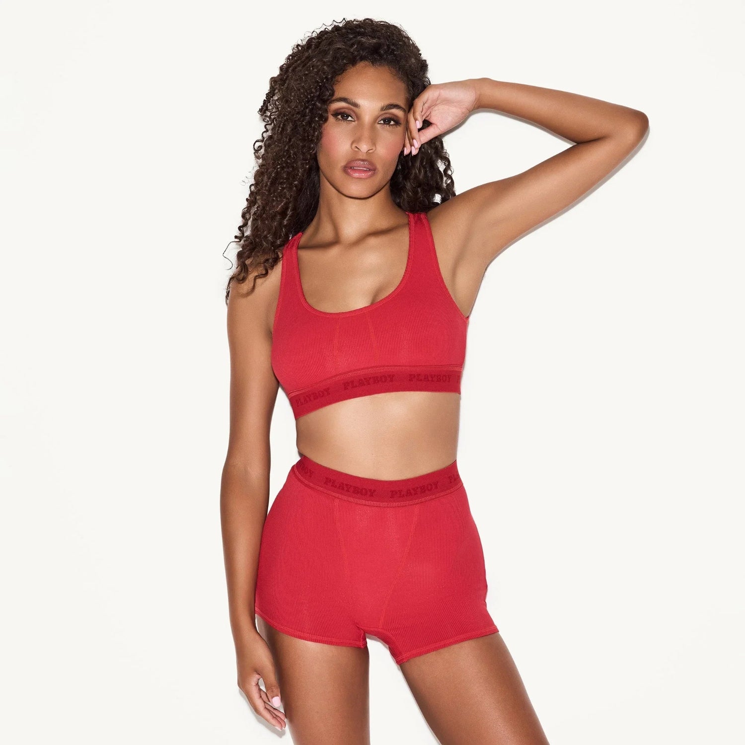 Playboy Boxer Brief mutande donna vita alta costine nere