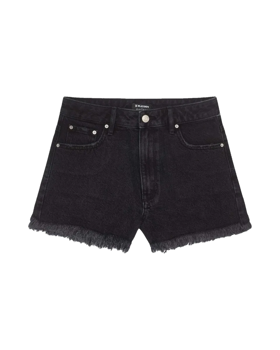 Playboy Festival shorts jeans vita alta stampa bunny