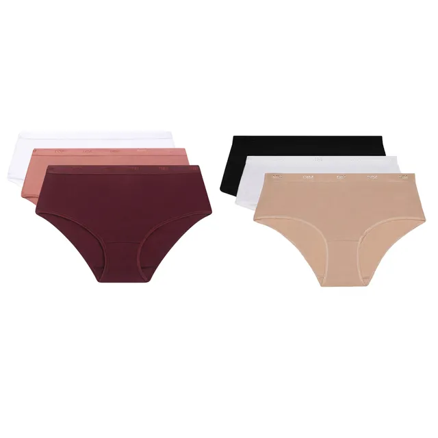 DIM Pockets Coton EcoDIM boxer donna 6 pezzi multicolore cotone