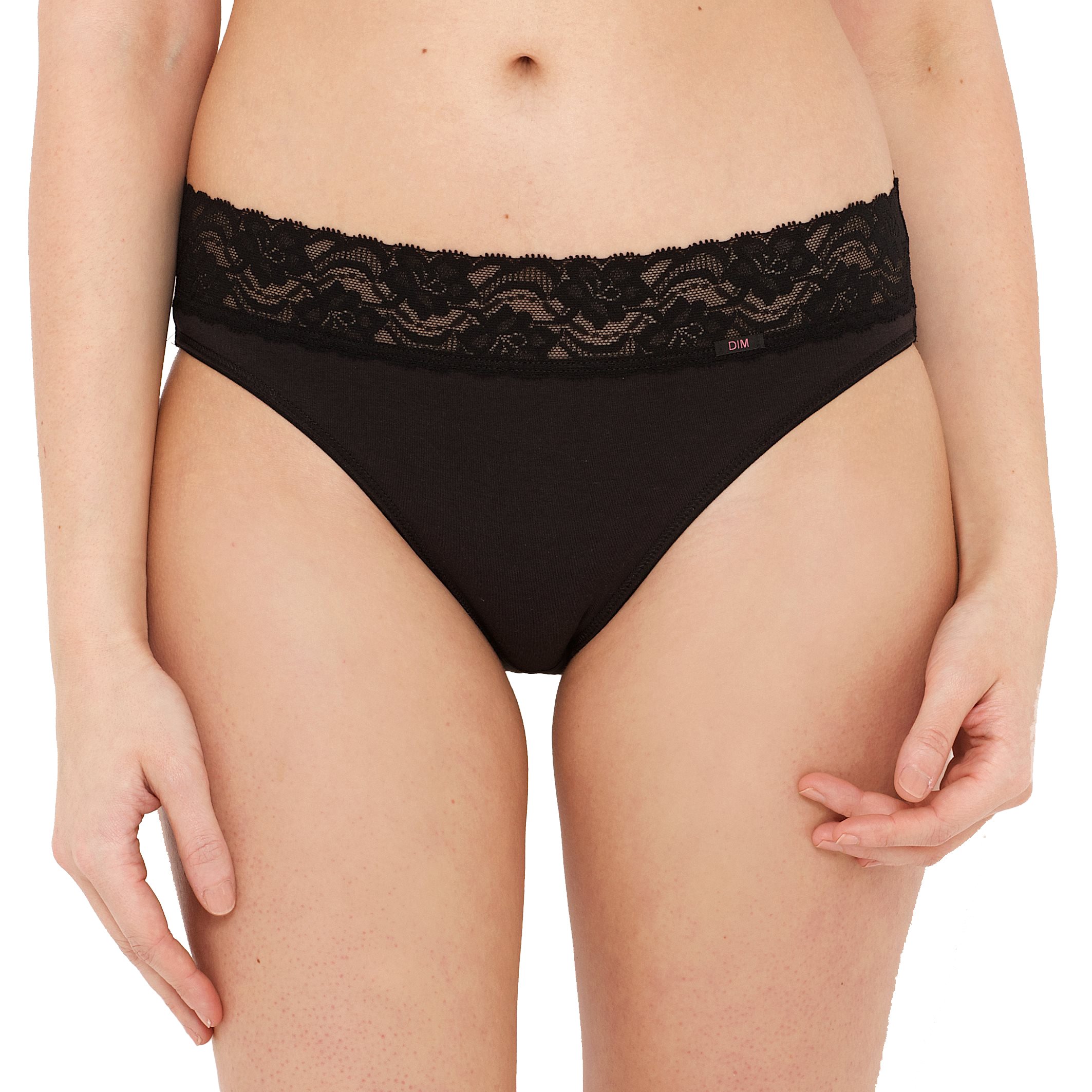DIM Culotte Slip Donna XXS-XS Bianco Pizzo in Vita