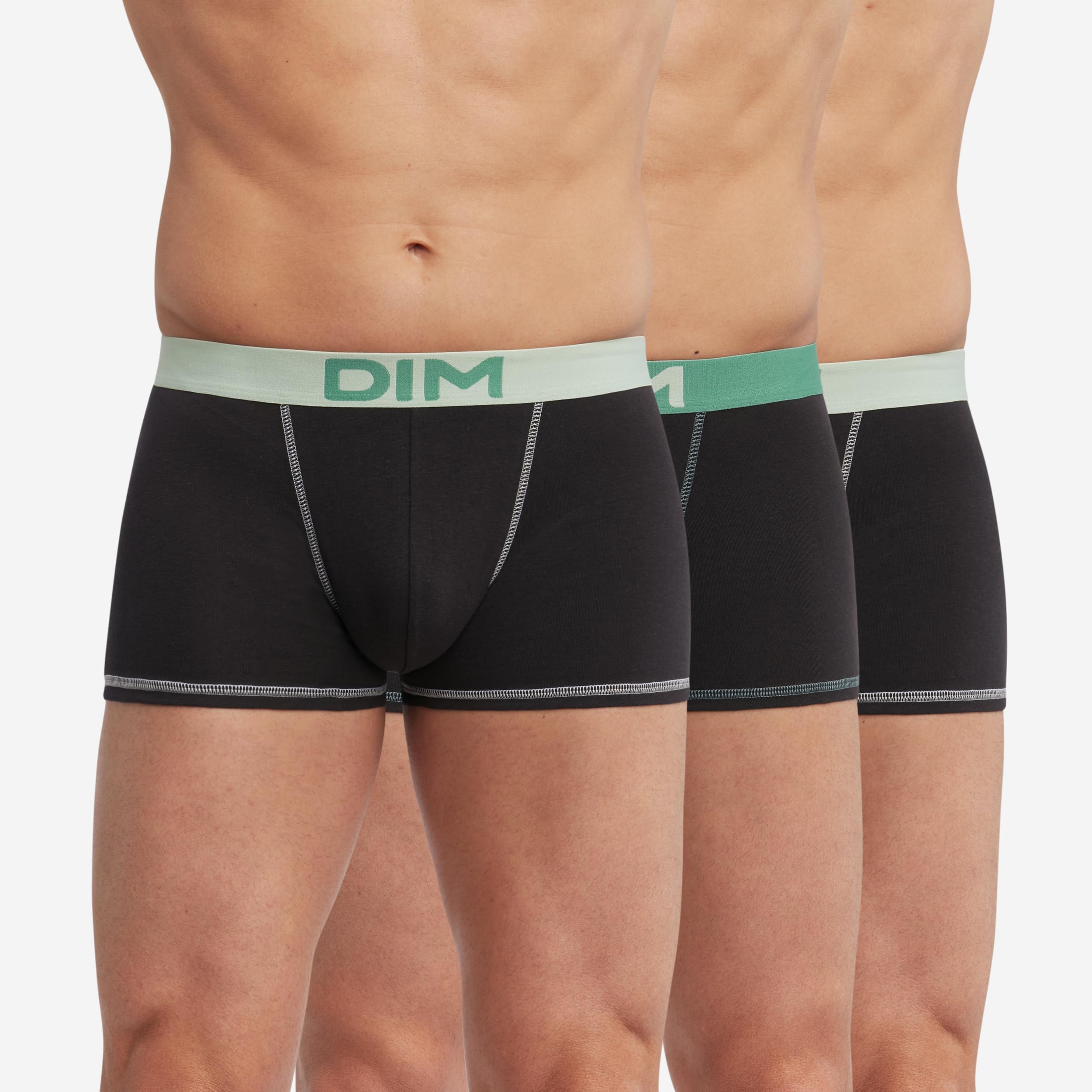 DIM Mix and Colors Boxer Uomo x3 Nero Verde cotone