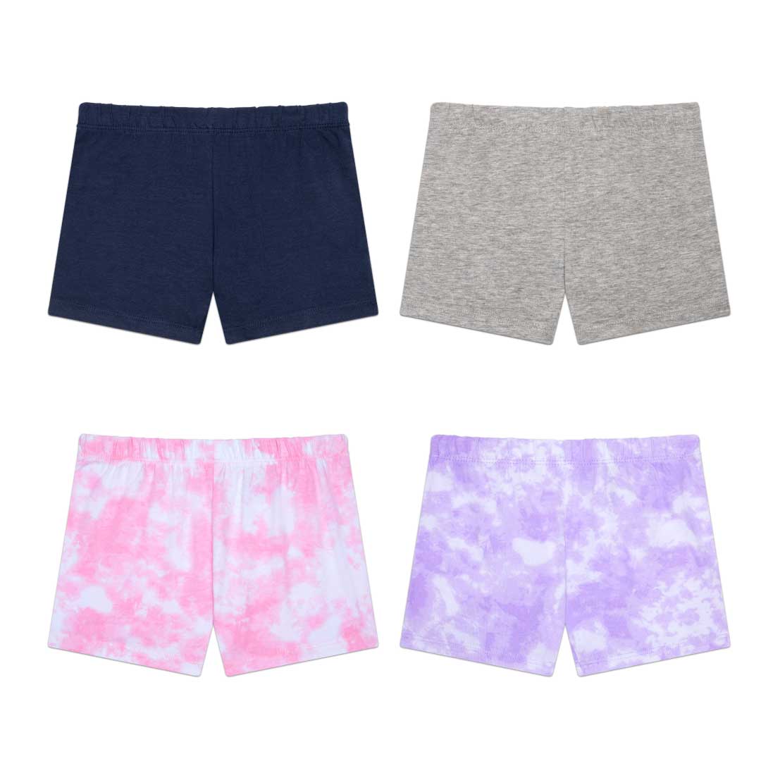 René Rofé Girl's Play Shorts cotone 4 pack elasticizzati