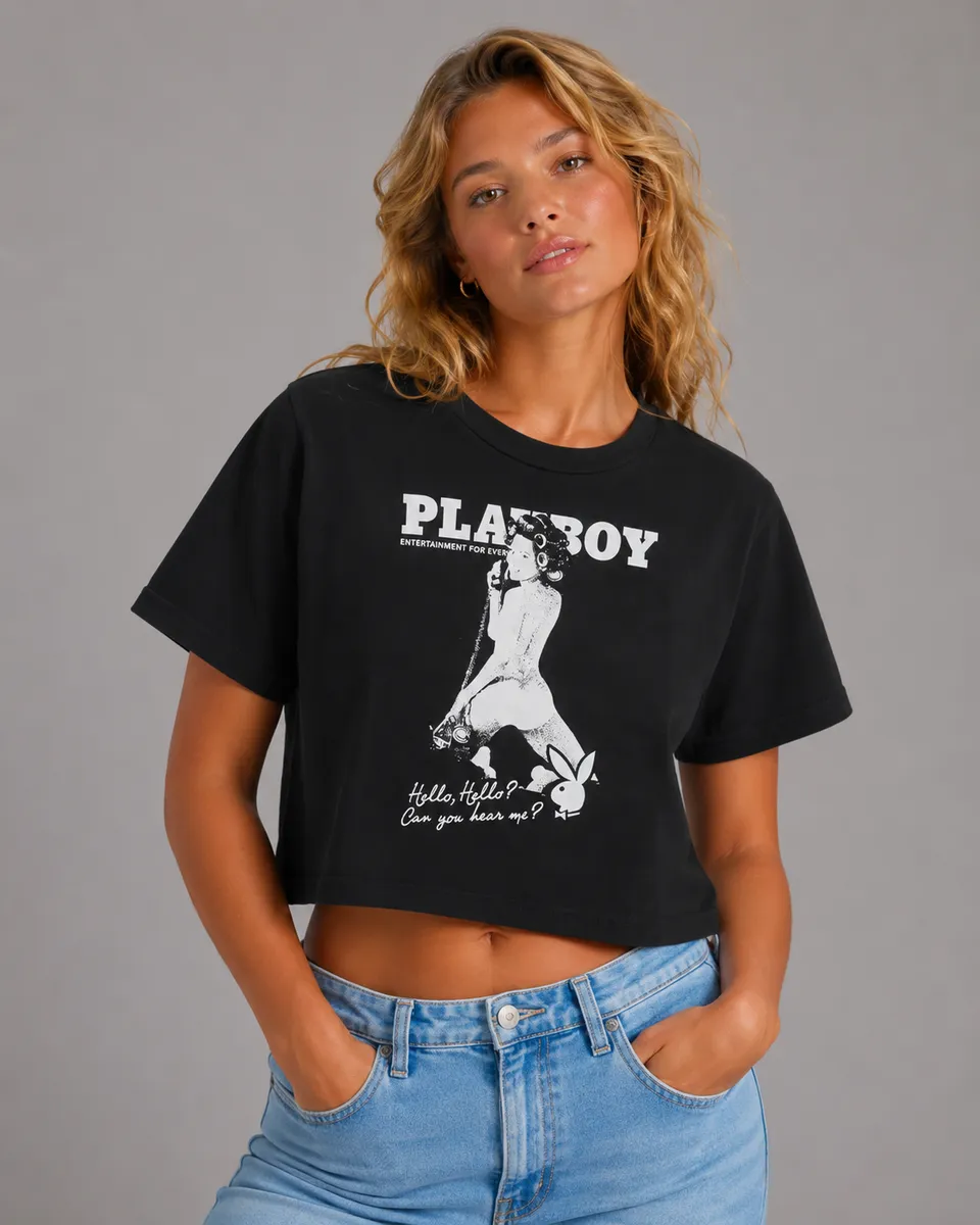 Playboy Seduction Cropped Tee t-shirt crop cotone