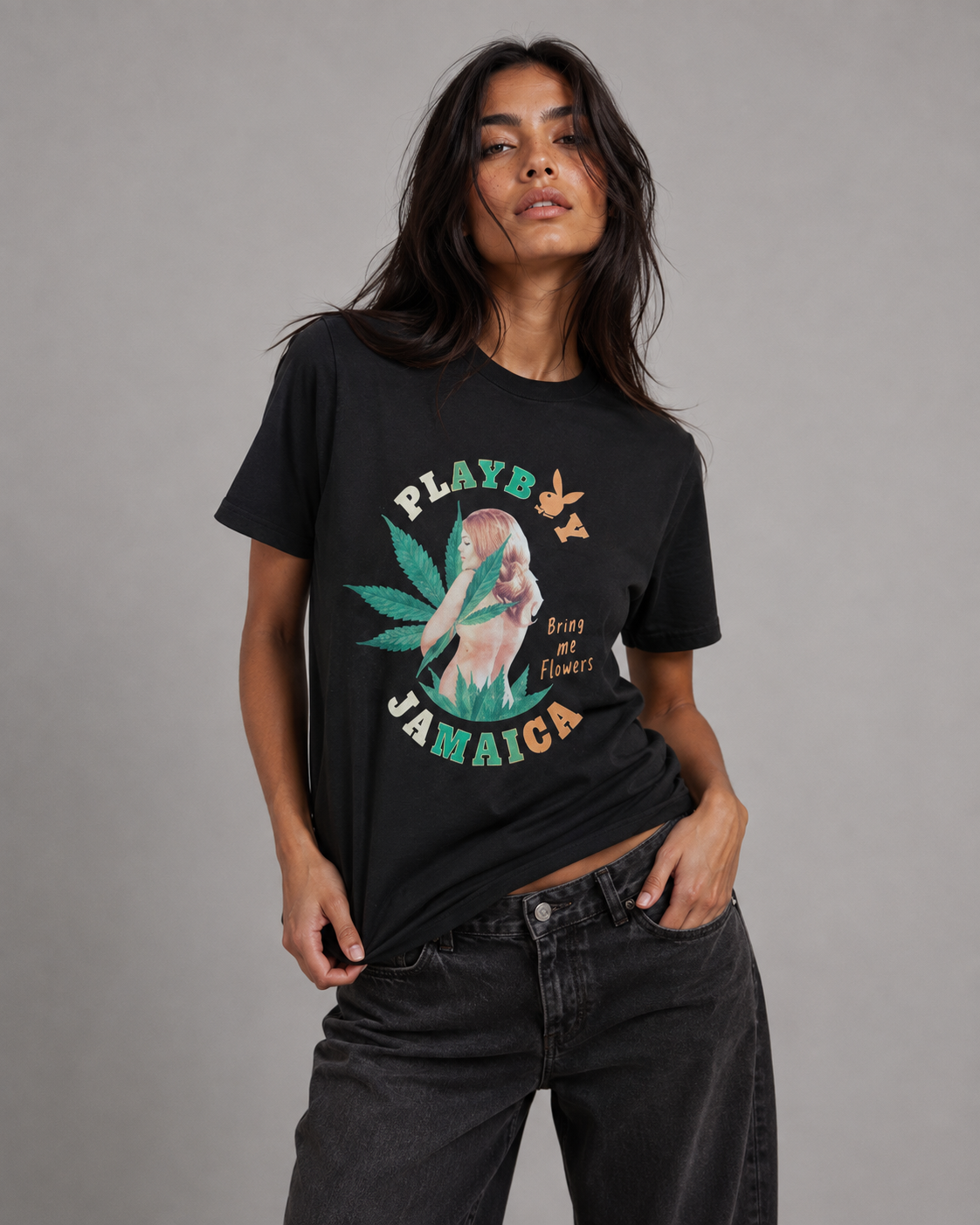 Playboy Jamaica Heat t-shirt nera cotone unisex