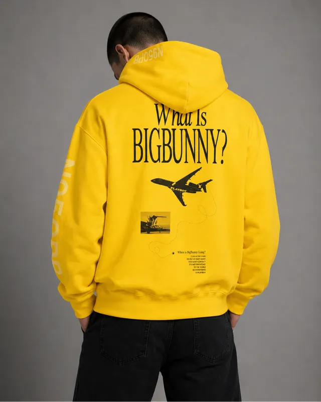 Playboy Aviation Wings N950PB felpa cappuccio senape cotone