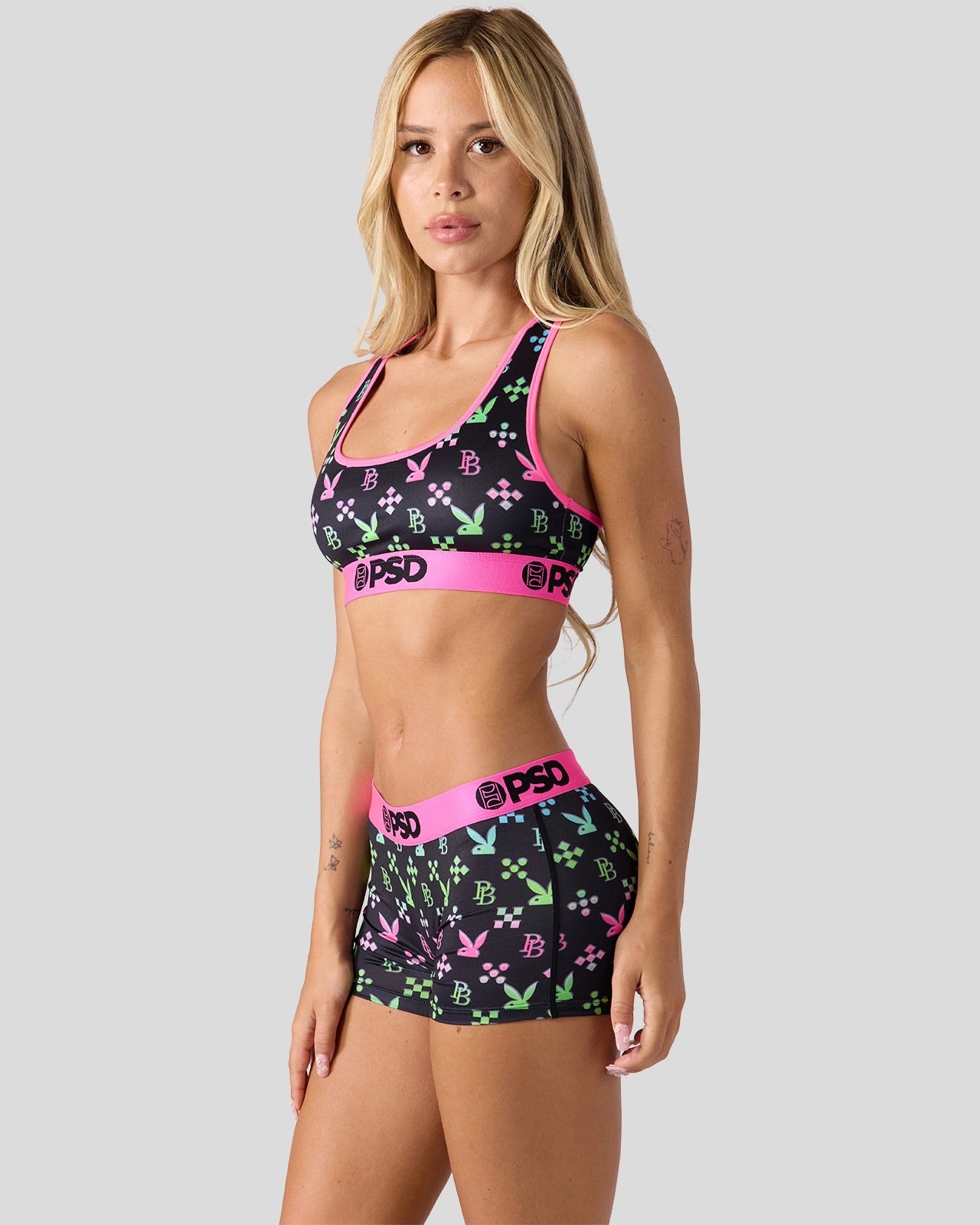 Playboy x PSD Emblem boyshort nero stampa multicolor