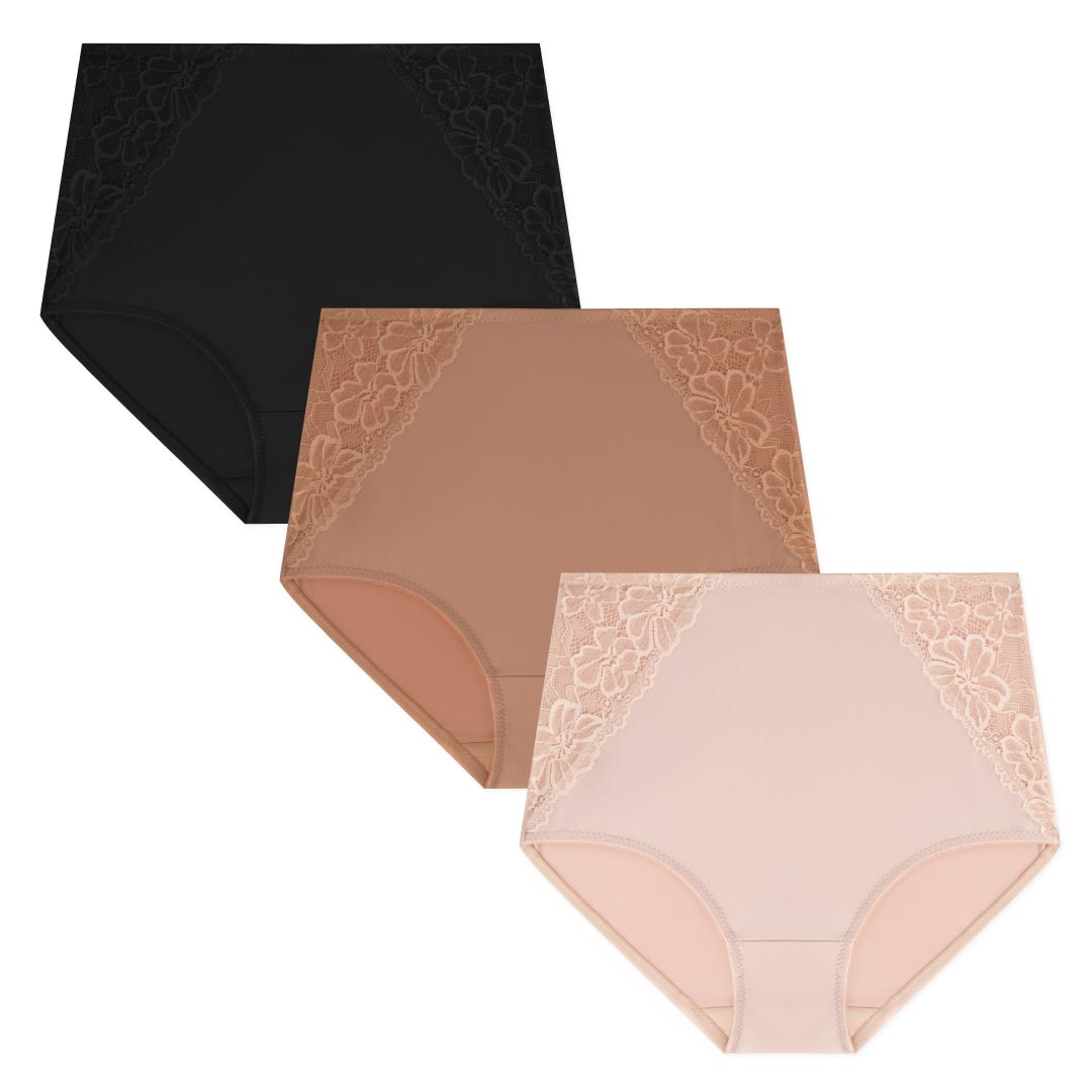 René Rofé Shaping slip guaina pizzo 3 pack nero