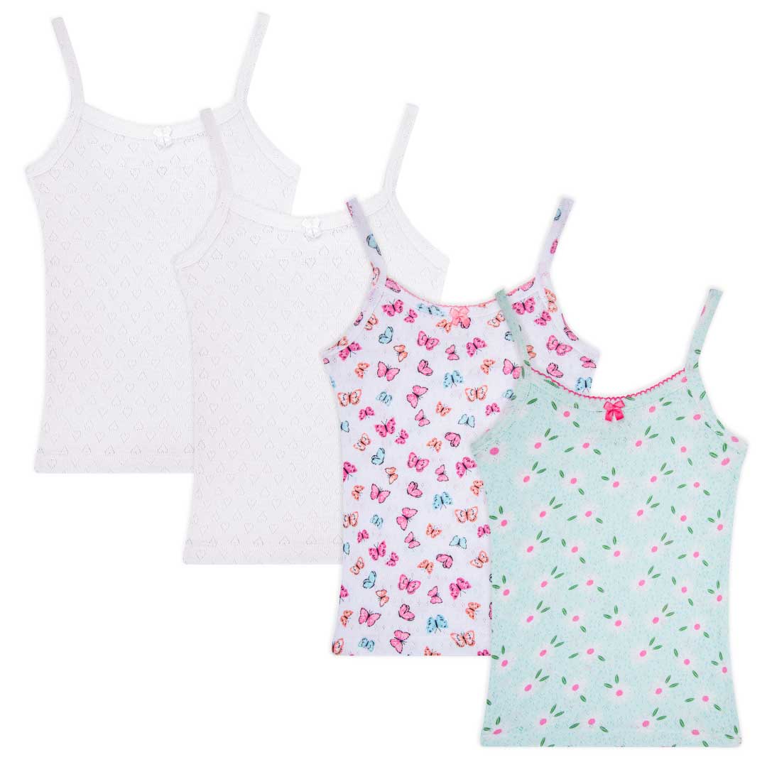 René Rofé 4 Pack Girls Camisoles canottiera cotone unicorno 2T