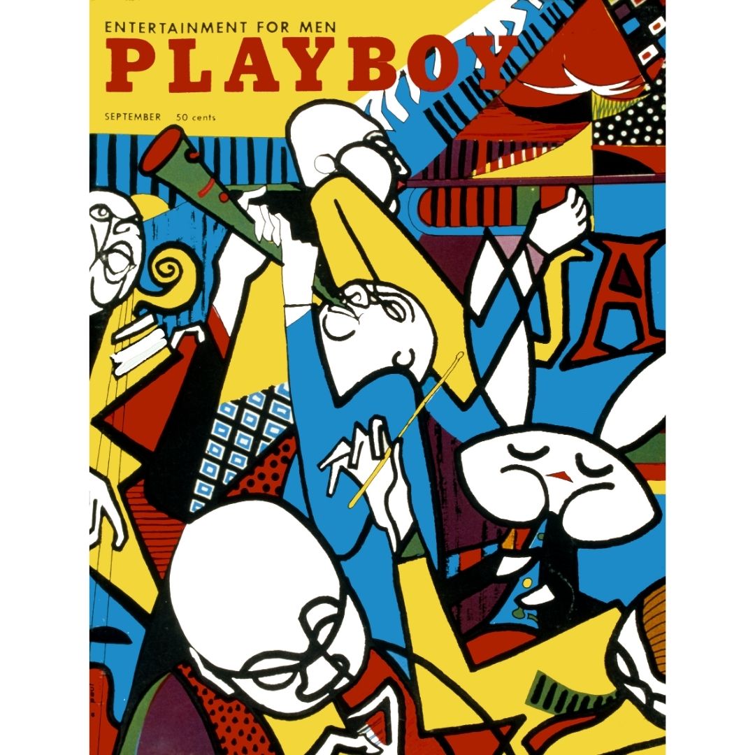 Playboy Jazz Cover Tee T-Shirt Unisex in Cotone