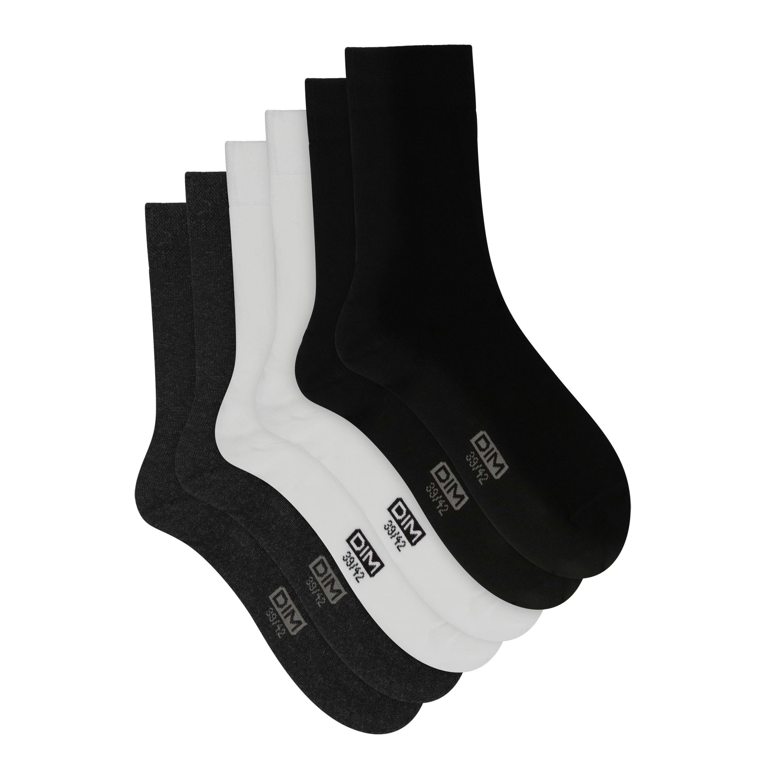 DIM Coton Set 3 Calzini Uomo 43-46 cotone traspirante
