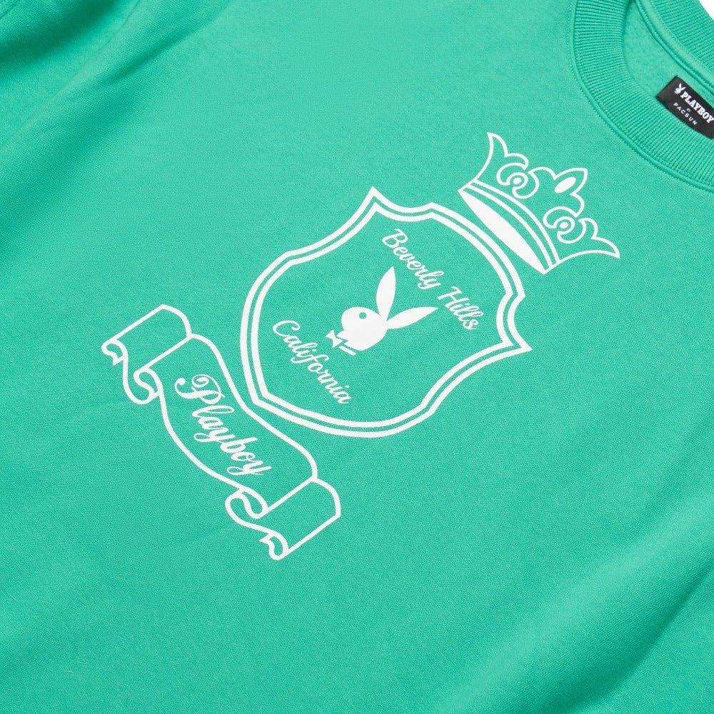 Playboy Bunny Hills felpa donna verde girocollo