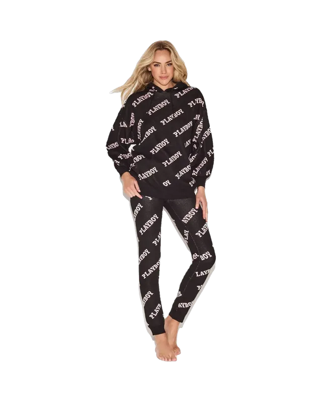 Playboy Masthead Intarsia leggings maglia neri vita alta
